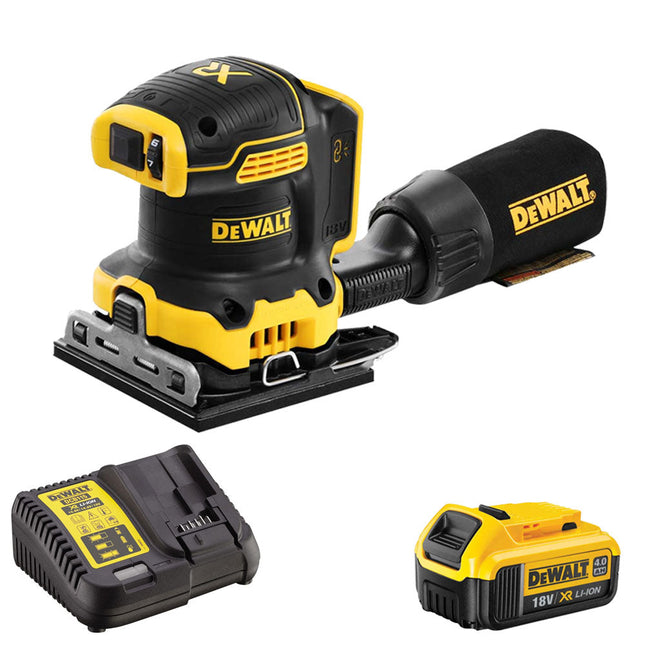 Dewalt DCW200N 18V Brushless 1/4 Sheet Palm Sander 1 x 4.0Ah Battery & Charger - MonkeyTools