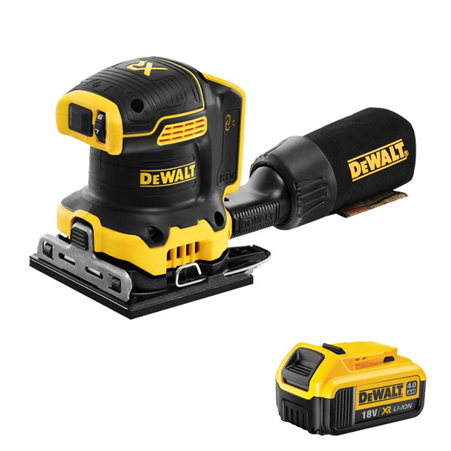 Dewalt DCW200N 18V XR Brushless 1/4 Sheet Palm Sander with 1 x 4.0Ah Battery - MonkeyTools