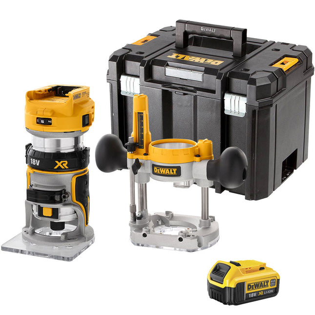 Dewalt DCW604NT 18V XR Brushless 1/4" Router Trimmer with 1 x 4.0Ah Battery - MonkeyTools