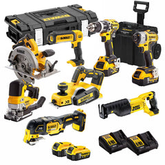 Dewalt DEWKIT90 18V Cordless 8 Piece Kit with 4 x 5.0Ah Batteries & Charger in TSTAK