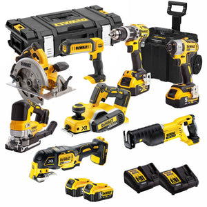 Dewalt DEWKIT90 18V Cordless 8 Piece Kit with 4 x 5.0Ah Batteries & Charger in TSTAK - MonkeyTools
