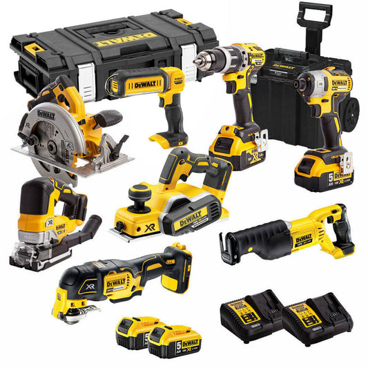 Dewalt DEWKIT90 18V Cordless 8 Piece Kit with 4 x 5.0Ah Batteries & Charger in TSTAK - MonkeyTools