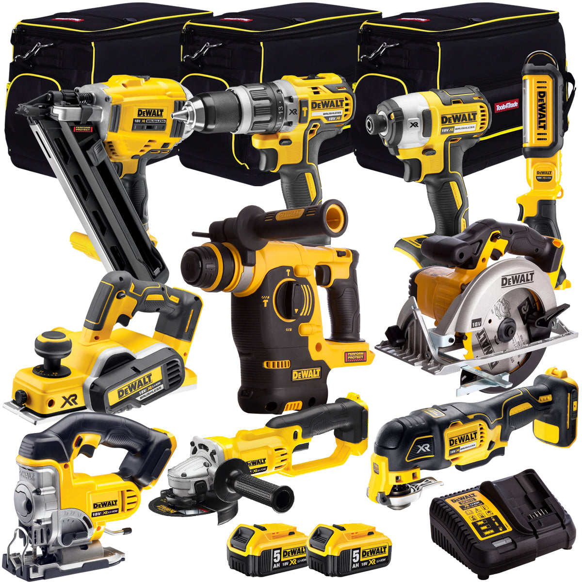 DeWalt DEWT4T10AP2 18V XR 10 Piece with 2 x 5.0Ah Li-ion KIT - MonkeyTools
