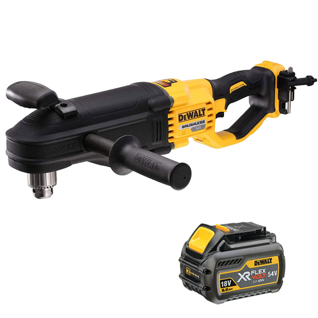 DeWalt DCD470N 54V XR Flexvolt Brushless Right Angled Core Drill with 1 x 6.0Ah Battery - MonkeyTools