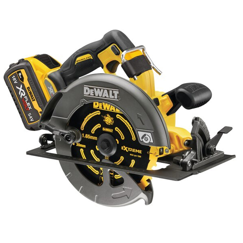 Dewalt DCS578X2 54V Flexvolt Brushless 190mm Circular Saw with 2 x 9.0Ah Batteries Charger & Case - MonkeyTools