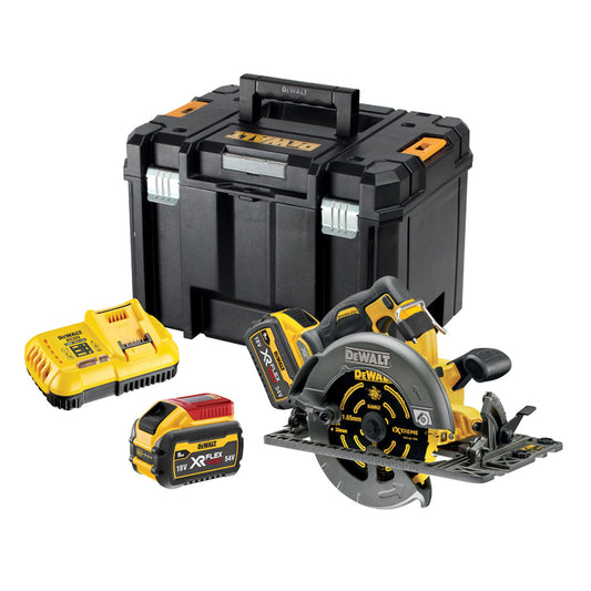 Dewalt DCS579X2 54V Flexvolt Brushless 190mm Circular Saw with 2 x 9.0Ah Battery Charger & Case - MonkeyTools