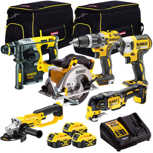Dewalt DCK654P3TB 18V Compact 6 Piece Kit with 3 x 5.0Ah Batteries Charger & Bag - MonkeyTools