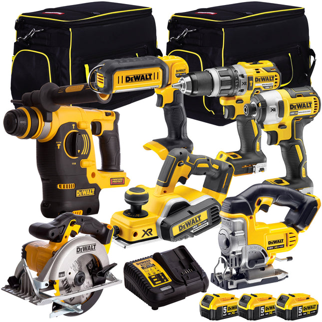 Dewalt 7 Piece 18V Li-ion Kit 3 x 5.0Ah Batteries & Charger DEW-KIT-2M - MonkeyTools