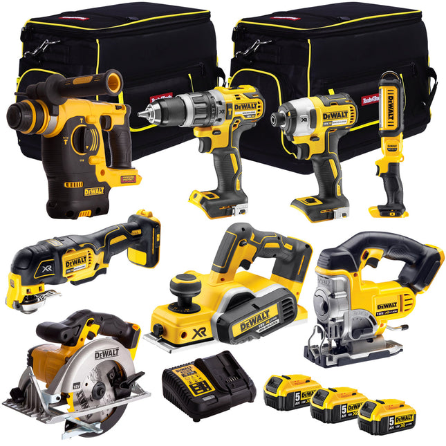 Dewalt 18v XR Li-Ion 8 Piece Pack 3 X 5Ah Batteries Charger DEW-KIT-3M - MonkeyTools
