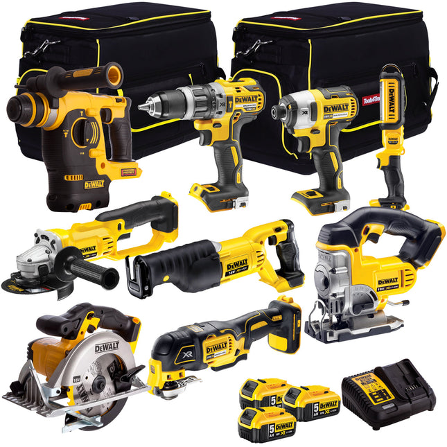 Dewalt 18v 9 Piece Kit 3 X 5Ah Batteries Charger T4T18VKIT32 - MonkeyTools