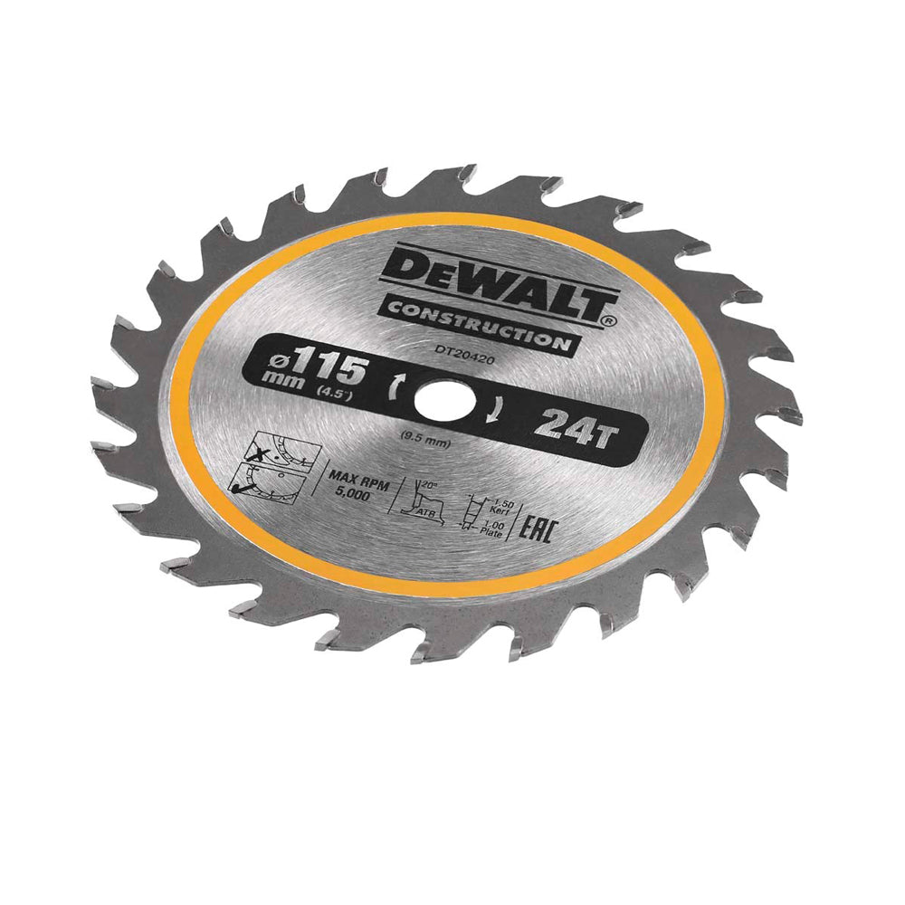 Dewalt 115mm 24T TCT Circular Saw Blade DT20420 - MonkeyTools