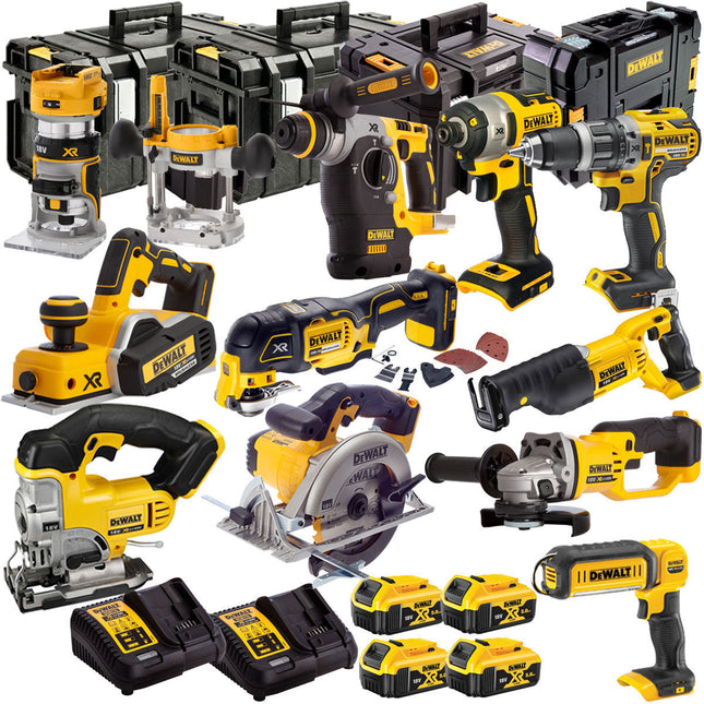 Dewalt 18V 11 Piece Power Tool Kit with 4 x 5.0Ah Batteries T4TKIT-5300 - MonkeyTools