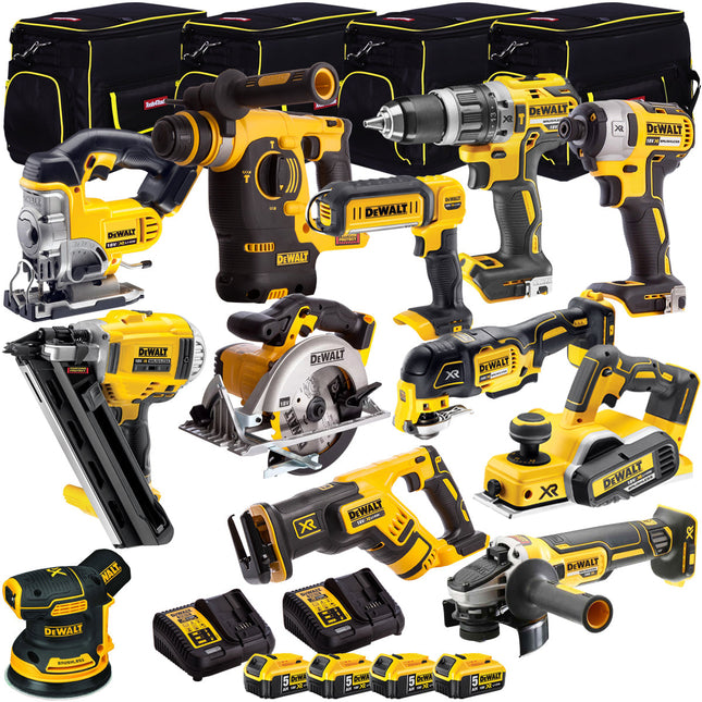 Dewalt 18V 12 Piece Power Tool Kit with 4 x 5.0Ah Batteries T4TKIT-8064 - MonkeyTools