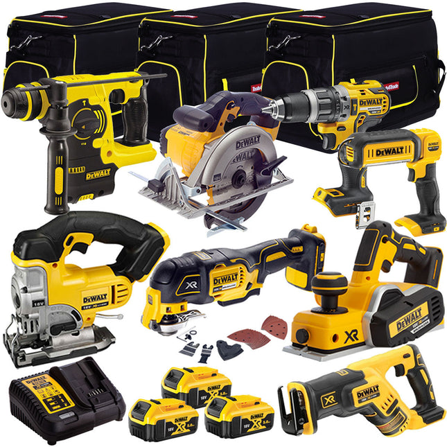 Dewalt 18V 8 Piece Power Tool Kit with 3 x 5.0Ah Batteries T4TKIT-9769 - MonkeyTools