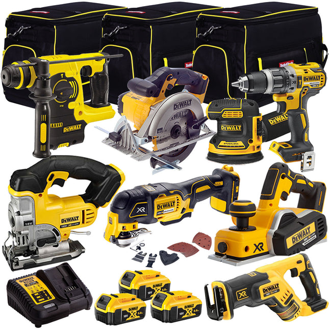 Dewalt 18V 8 Piece Power Tool Kit with 3 x 5.0Ah Batteries T4TKIT-9879 - MonkeyTools