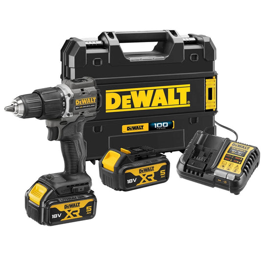 Dewalt DCD100P2T-GB 18V XR Brushless Combi Drill with 2 x 5.0Ah Batteries, Charger, TSTAK Case & Bit Set 25 Piece - MonkeyTools
