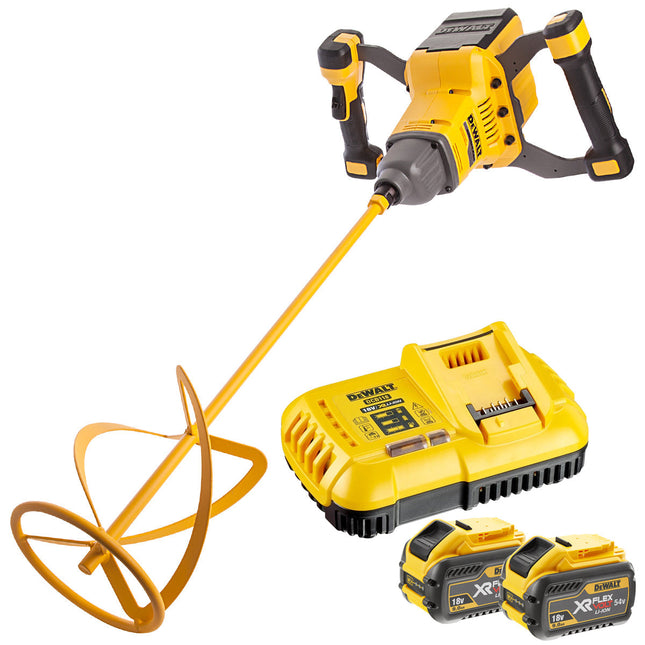 Dewalt DCD240X2 54V Flexvolt Brushless Paddle Mixer with 2 x 9.0Ah Batteries & Charger - MonkeyTools