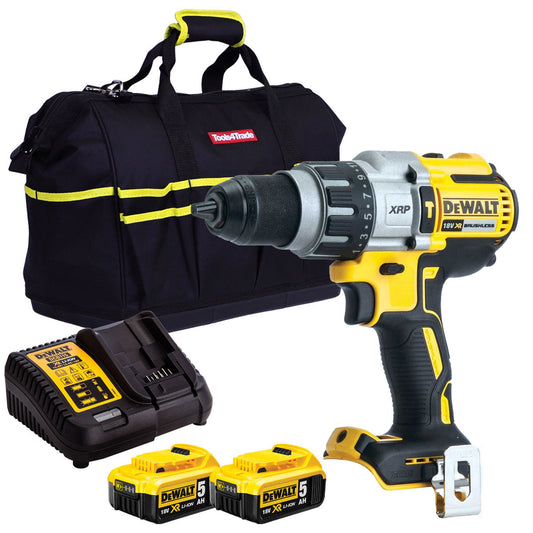 Dewalt DCD996N 18V Brushless Combi Hammer with 2 x 5.0Ah Batteries & Charger in Bag - MonkeyTools
