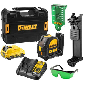 Dewalt DCE088D1G 12V Self-Levelling Green Cross Line Laser With 2.0Ah Battery Charger & TSTAK Case - MonkeyTools