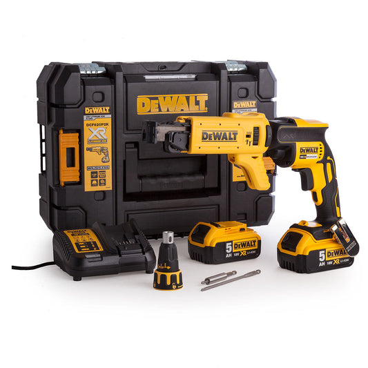 DeWalt DCF620P2K 18V XR Brushless Collated Drywall Screwdriver with 2 x 5.0Ah Batteries Charger & Case - MonkeyTools