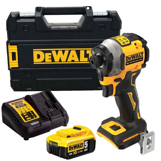Dewalt DCF850NT 18V XR Brushless Impact Driver with 1 x 5.0Ah Battery Charger & Case - MonkeyTools