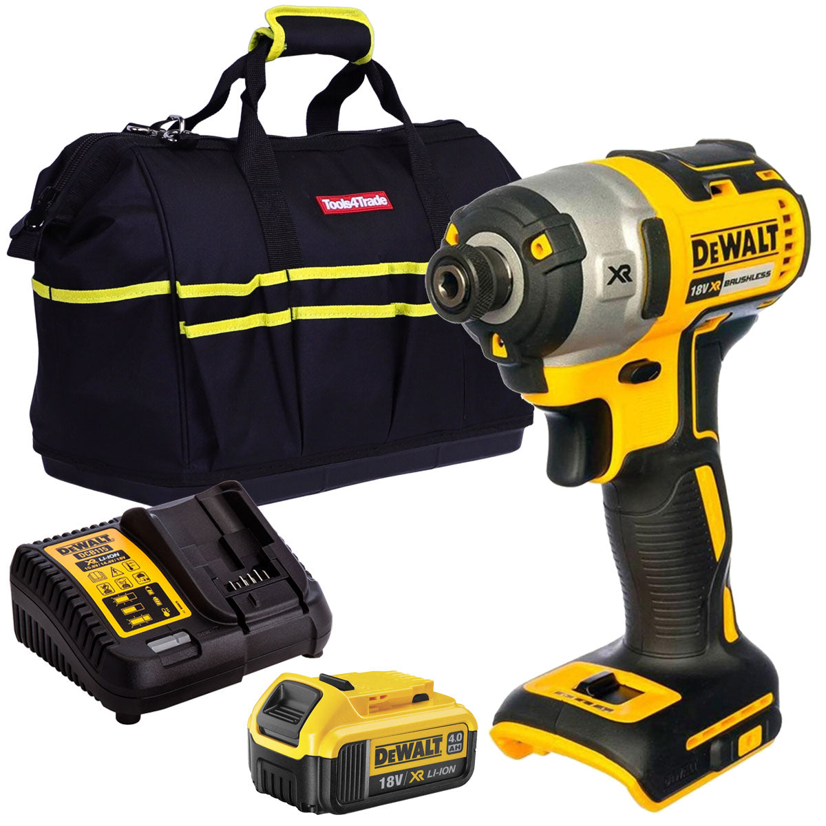 Dewalt DCF887N 18V Brushless Impact Driver with 1 x 4.0Ah Battery & Charger in Bag - MonkeyTools
