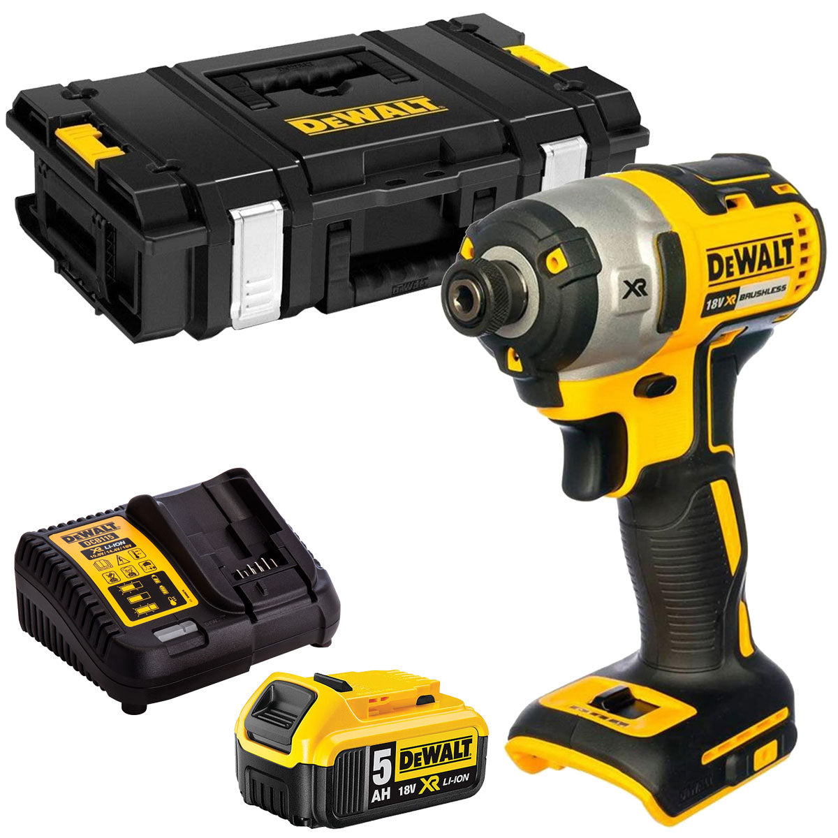 DeWalt DCF887N 18V Brushless Impact Driver with 1 x 5.0Ah Battery Charger & Case - MonkeyTools