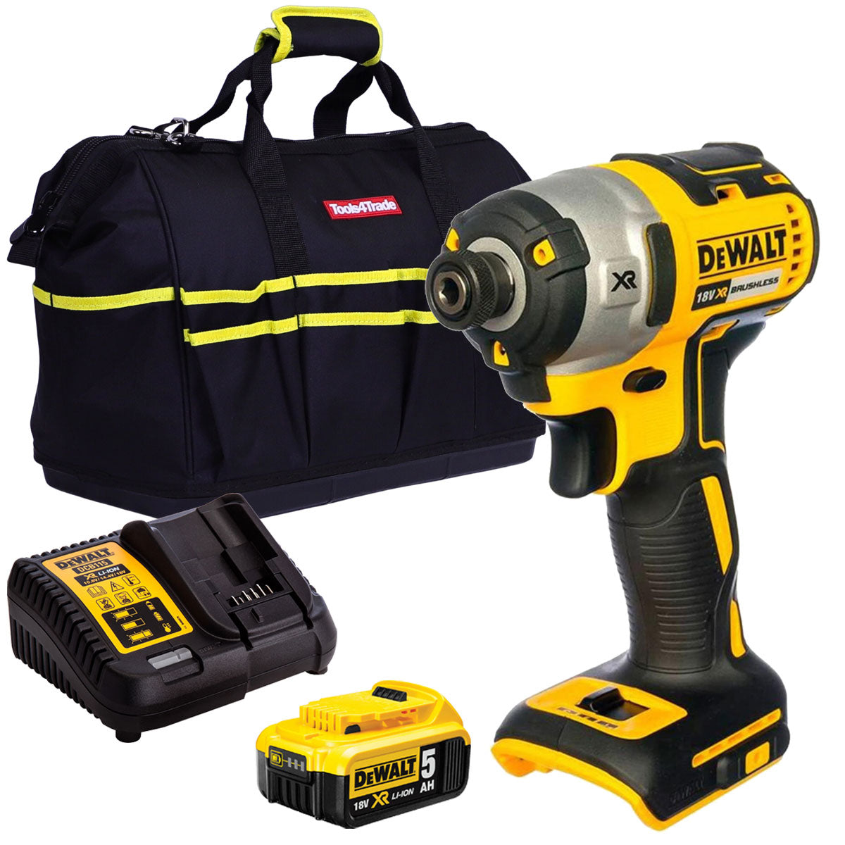 Dewalt DCF887N 18V Brushless Impact Driver with 1 x 5.0Ah Battery & Charger in Bag - MonkeyTools