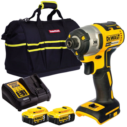 Dewalt DCF887N 18V Brushless Impact Driver with 2 x 5.0Ah Batteries & Charger in Bag - MonkeyTools