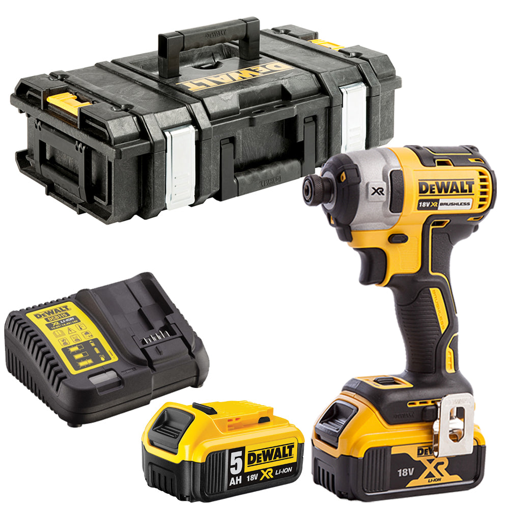 DeWalt DCF887N 18V Brushless Impact Driver with 2 x 5.0Ah Battery Charger & Case - MonkeyTools