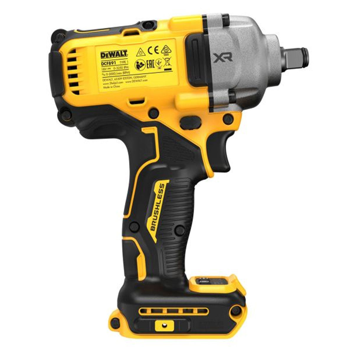 Dewalt DCF891N 18V Brushless 1/2" Hog Ring Impact Wrench with 1 x 4.0Ah Battery Charger & Bag - MonkeyTools