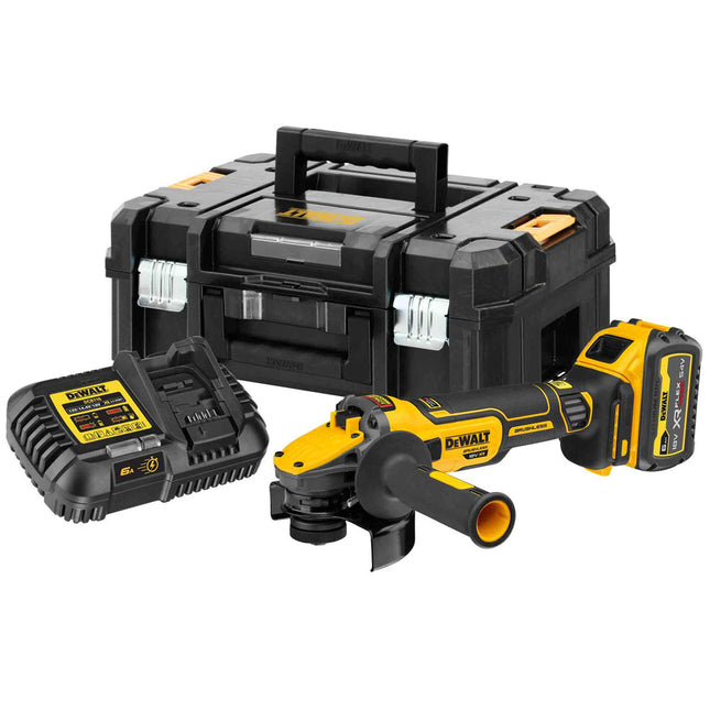 DeWalt DCG409T1 18V XR FlexVolt 125mm Brushless Grinder Kit with 6.0Ah Battery & Charger in Case - MonkeyTools