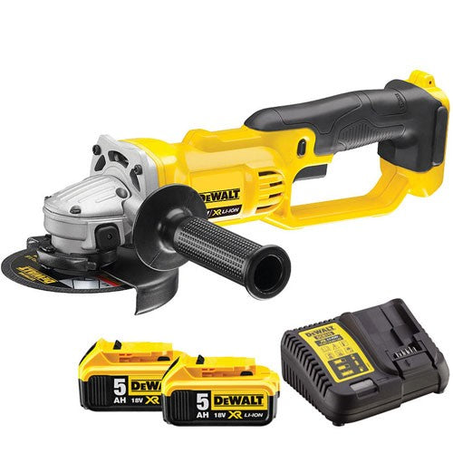 DeWalt DCG412N 18V Angle Grinder With 2 x 5.0Ah Batteries & Charger - MonkeyTools