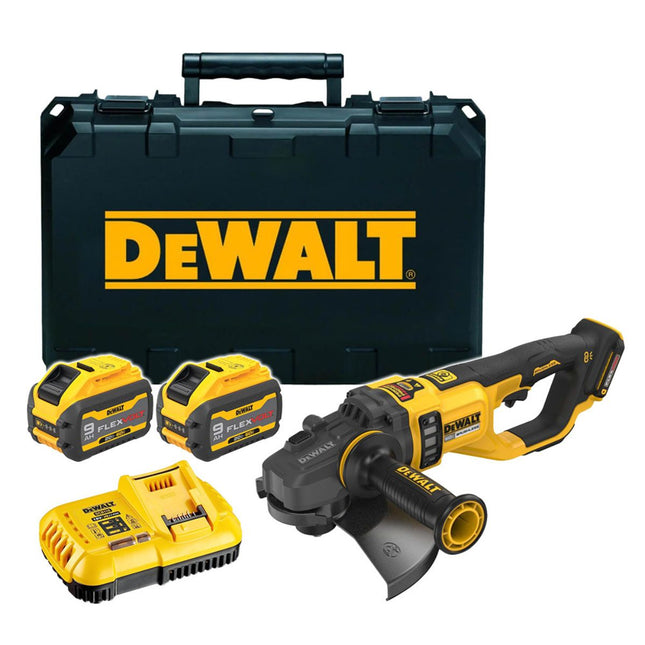 DeWalt DCG460X2 54V Brushless FlexVolt 230mm Angle Grinder with 2 x 9.0Ah Batteries, Charger & Case - MonkeyTools
