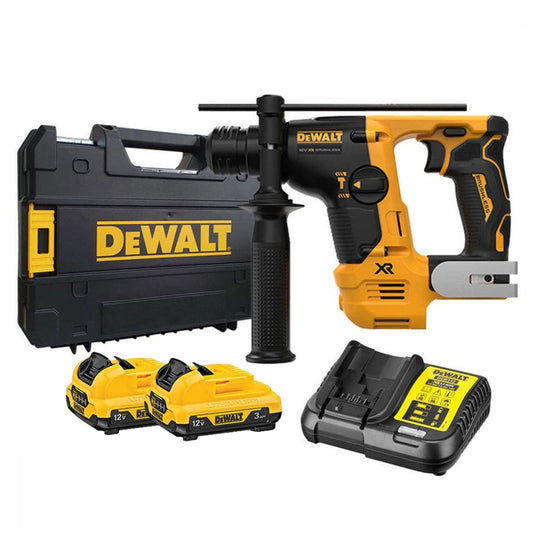 Dewalt DCH072L2-GB 12V Brushless SDS Plus Hammer Drill With 2 x 3.0Ah Batteries Charger In Case - MonkeyTools
