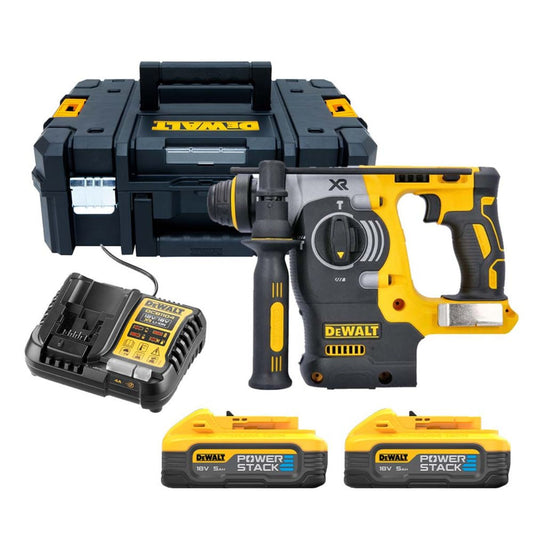 Dewalt DCH273H2T 18V XR Brushless SDS+ Hammer Drill with 2 x 5.0Ah Powerstack Batteries, Charger & TSTAK Case - MonkeyTools