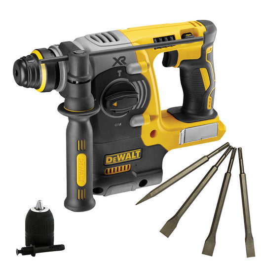Dewalt DCH273N 18V Brushless Hammer Drill & 4 Piece Chisel Set + Keyless Chuck - MonkeyTools