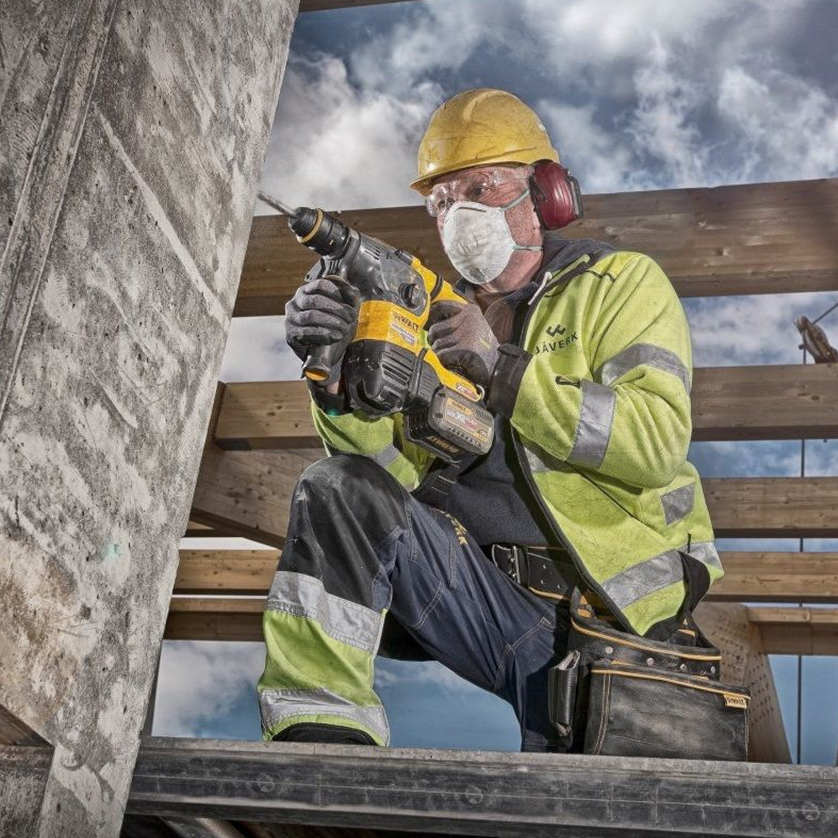 Dewalt DCH334X2 54V FlexVolt Brushless SDS+ Hammer Drill with 2 x 9.0Ah Batteries Charger & Case - MonkeyTools