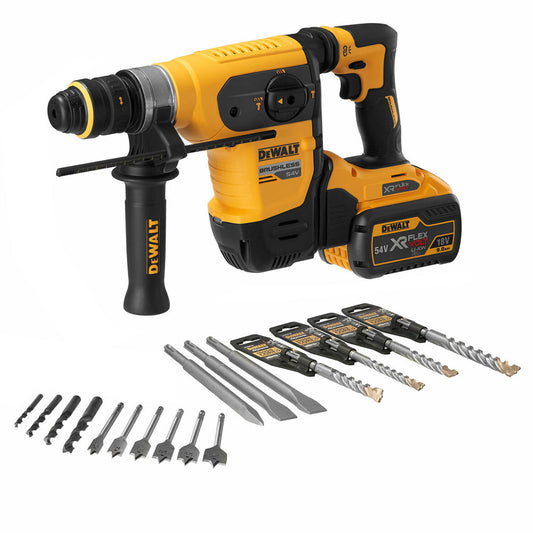 Dewalt DCH417X2 54V FlexVolt Brushless SDS+ Rotary Hammer Drill with 2 x 9.0Ah Batteries Charger & Case - MonkeyTools
