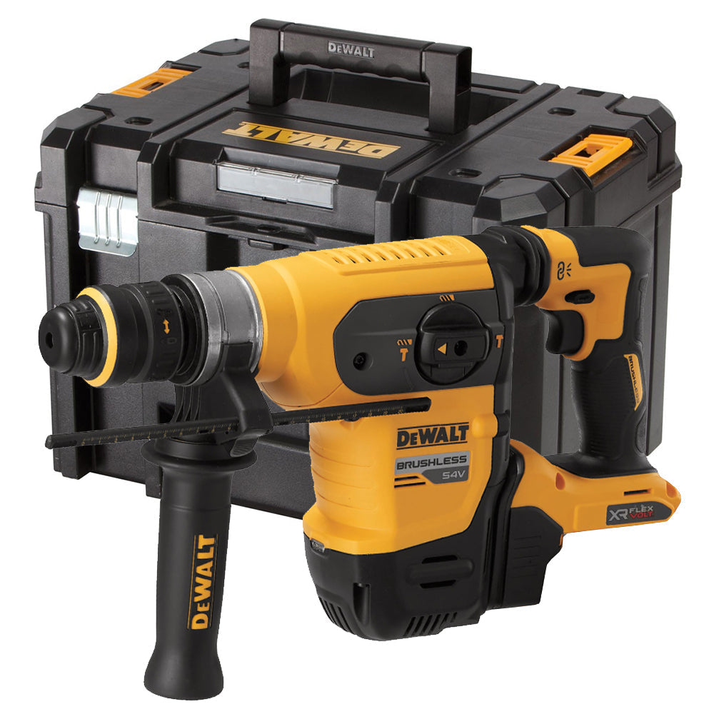 Dewalt DCH417X2 54V FlexVolt Brushless SDS+ Rotary Hammer Drill with 2 x 9.0Ah Batteries Charger & Case - MonkeyTools