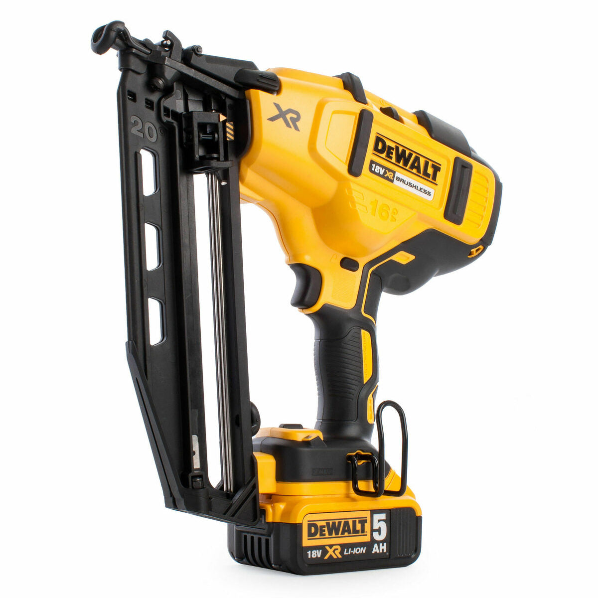 Dewalt DCK2046P2 18V Brushless Twin Pack Nailer with 2 x 5.0Ah Batteries Charger & Bag - MonkeyTools