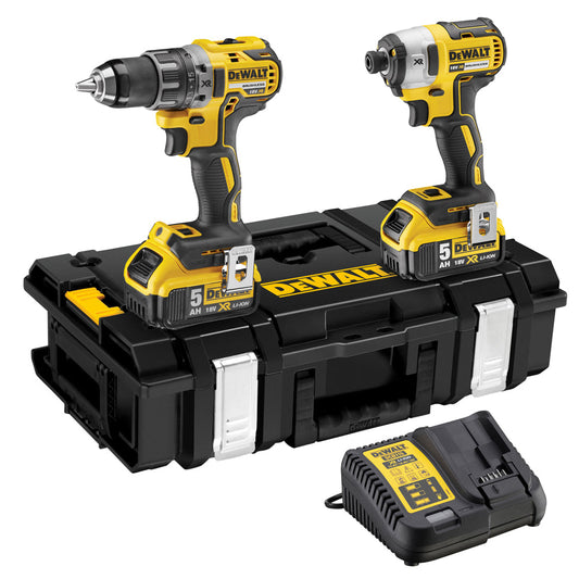 Dewalt DCK266P2-GB 18V XR Brushless Twin Pack With 2 x 5.0Ah Batteries Charger In Case - SPL - MonkeyTools