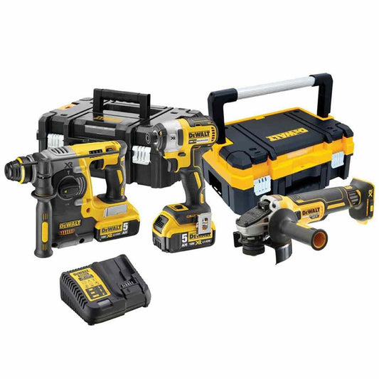 Dewalt DCK305P2T 18V XR Brushless 3 Piece Kit With 2 x 5.0Ah Batteries Charger & Case - MonkeyTools