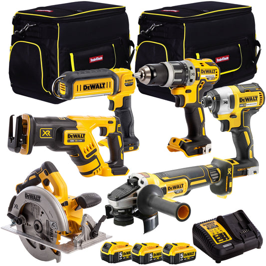 Dewalt DCK623BD 18V Brushless 6 Piece Kit 3 x 5.0Ah Batteries With Charger & Bag - MonkeyTools