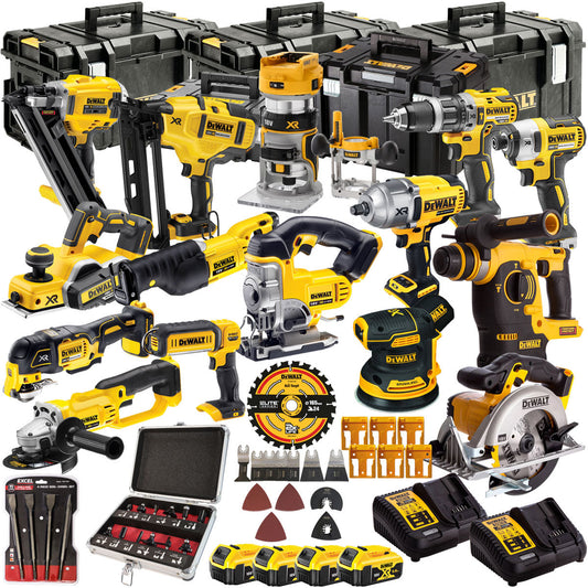 Dewalt DCKT4T15B4A 18V 4 x 5.0Ah Batteries XR Li-Ion 15 Piece Toughsystem Kit with Accessories Set - MonkeyTools