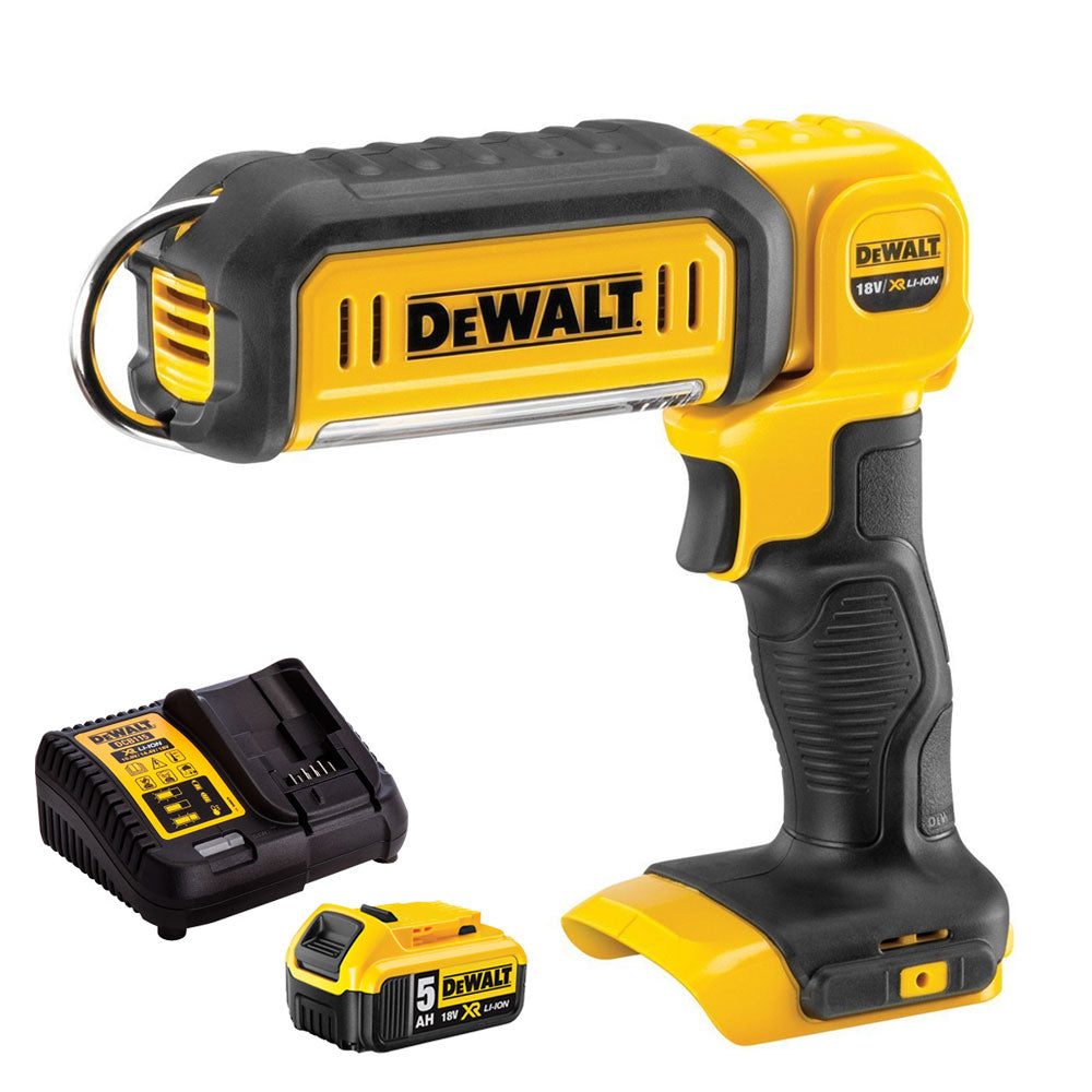 Dewalt DCL050N 18V Handheld LED Work Light Torch with 1 x 5.0Ah Battery Charger - MonkeyTools
