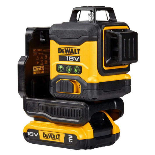 Dewalt DCLE34031D1 18V Compact 3 x 360 Green Laser with 1 x 2.0Ah Battery, Charger & Case - MonkeyTools