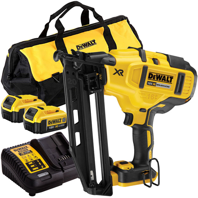 DeWalt DCN660N 18V Brushless Second Fix Nailer with 2 x 4.0Ah Battery & Charger T4TKIT-834 - MonkeyTools