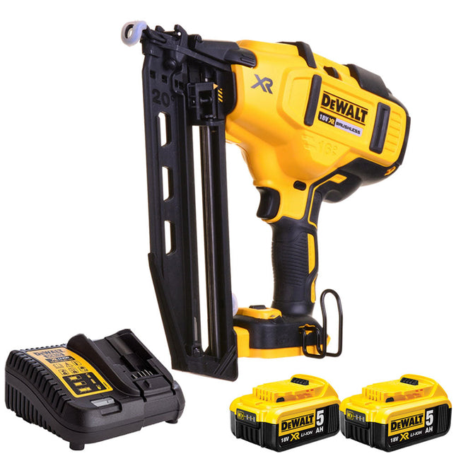 DeWalt DCN660N 18V Brushless Second Fix Nailer with 2 x 5.0Ah Battery & Charger - MonkeyTools