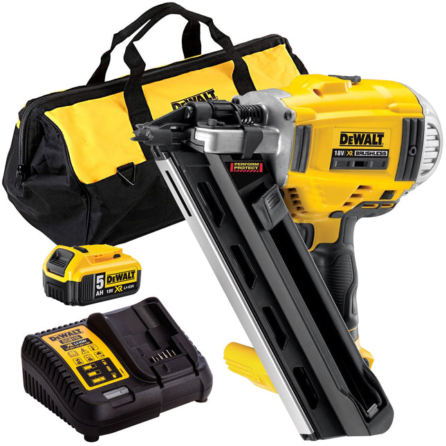 DeWalt DCN692 18V Brushless First Fix Framing Nailer with 1 x 5.0Ah Battery & Charger T4TKIT-830 - MonkeyTools